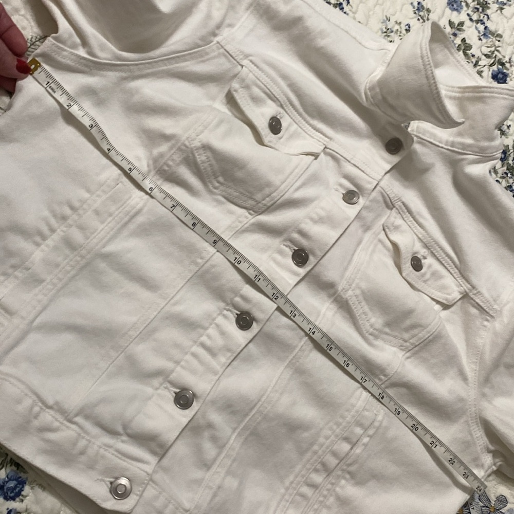 Women's White Denim Jacket - Picture 10 of 13